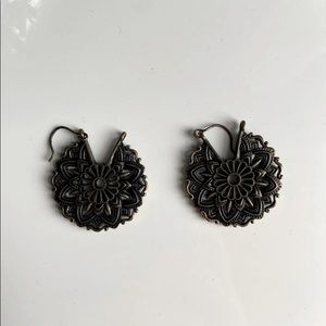 Mandala bronze boho earrings
